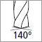 Tip angle 140°
