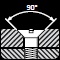 180° medium grade for through hole