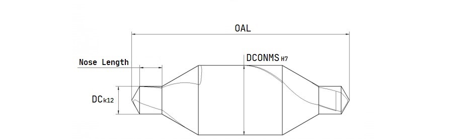 HSS center drill 60° DIN 333, Form A, uncoated 2x2.5-3.1x40, SD 5