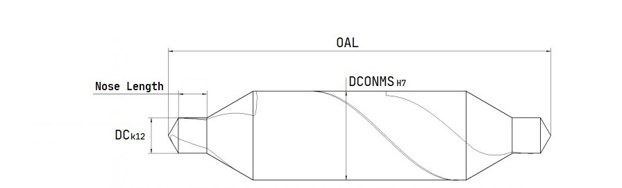 HSSE center drill 60°, Form A, uncoated 2x2.5-3.1x100, SD 6