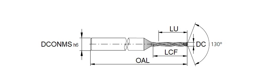 CrazyDrill Alu 10xd, coated, 2 flute, 0.4x4.9x45 mm, SD 3 h6