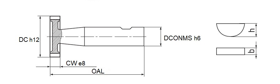 320015.135020 HSS Co5 Woodruff keyseat cutter, Z=6, uncoated, 13.5×2×56 mm, SD 10 DIN1835 B